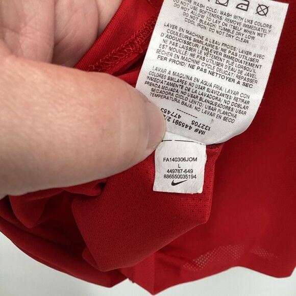 Men's Nike Pro Combat Fitted Performance Tee Shirt Red/Gray Large - Picture 6 of 8